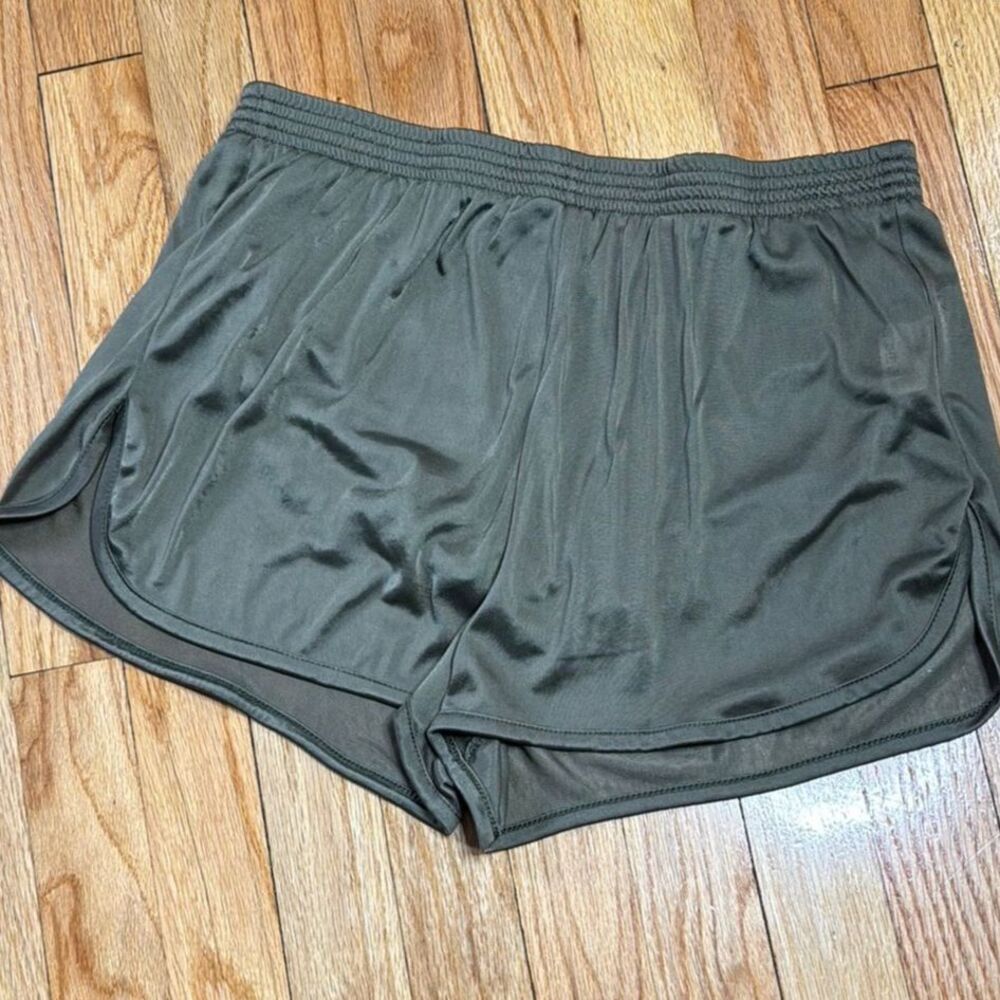 Workout Shorts Activewear Olive Green Women's Athletic Shorts L